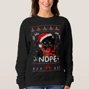 Moletom Natal Não Hoje Não É Um Feliz Natal Para Gato Negr