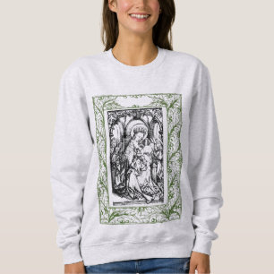 Moletom Natal Natividade Madonna e Child Holly Border 