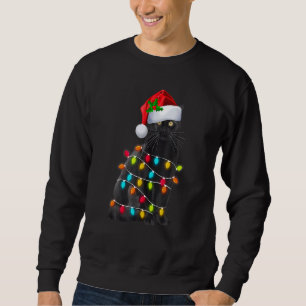 Moletom Natal Negro Noel Hat Gato de Natal Claro Gato de N