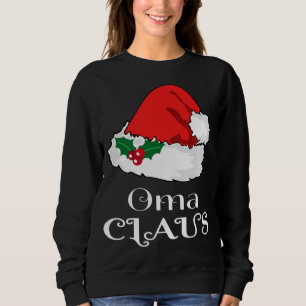 Moletom Natal Oma Claus Correspondendo Pajama Santa Hat X-