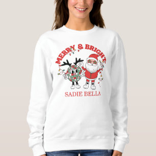 Moletom Natal Retro Alegre e Brilhante