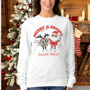 Moletom Natal Retro Alegre e Brilhante