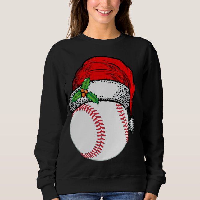 Moletom Natal Santa Hat Baseball Esporte Engraçado Present (Frente)