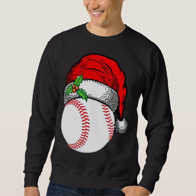 Moletom Natal Santa Hat Baseball Esporte Engraçado Present (Frente)