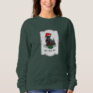 Moletom Natal Santa Hat Scottish Terrier (preto)