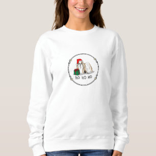 Moletom Natal Santa Hat Shih Tzu (branco-tan)