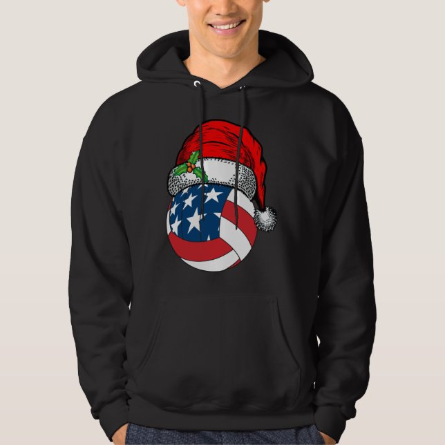 Moletom Natal Santa Hat Voleibol Esporte Engraçado Present (Frente)