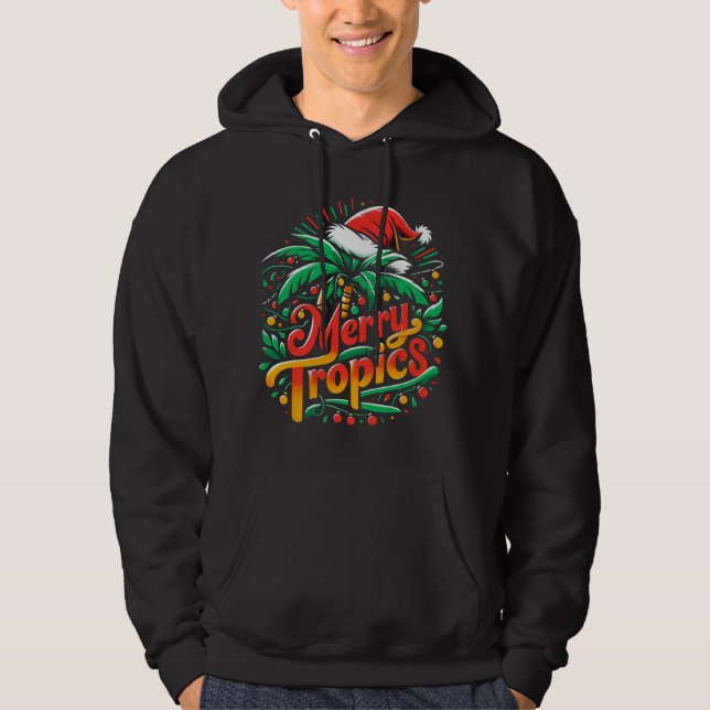 Moletom Natal Tropicais Alegre – Palmeira com Chapéu de Pa (Frente)