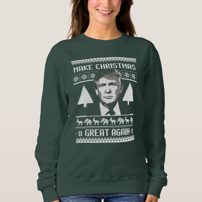 Moletom Natal Trump - Faça Excelente de Natal novamente (Frente)