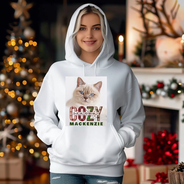 Moletom Natal Winter Cozy Season Foto e nome personalizado (Criador carregado)
