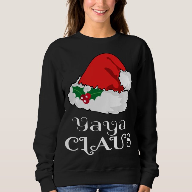 Moletom Natal Yaya Claus Matching Pajama Santa Hat X-m (Frente)