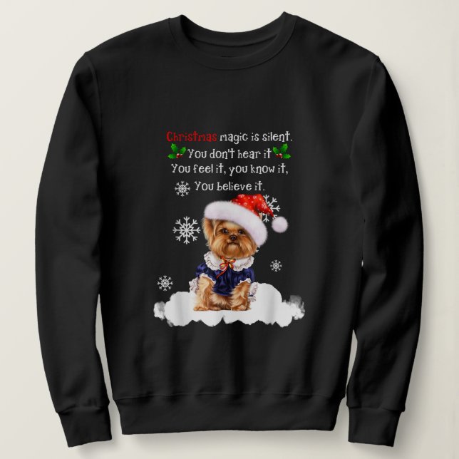 Moletom Natal Yorkshire Terrier Funny Yorkie Puppy (Frente do Design)