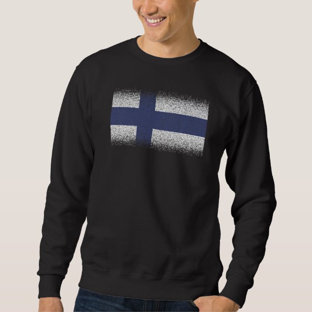 Moletom National Flag of Finland souvenir  for men women   (Frente)