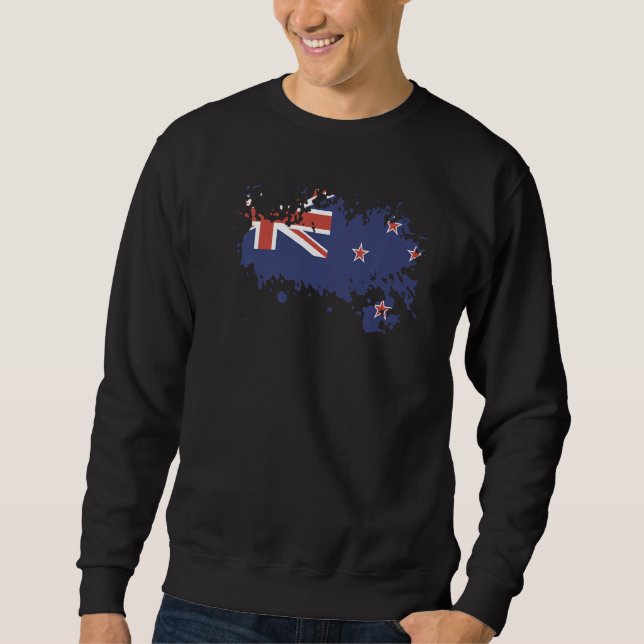 Moletom National Flag of New Zealand souvenir  for men wom (Frente)