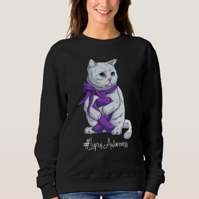 Moletom National Lupus Awareness Month Purple Ribbon Cute  (Frente)