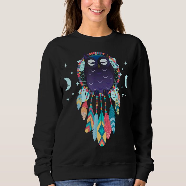Moletom Nativa Americana Dreamcatcher Owl Spiritual Dr. (Frente)
