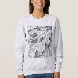 Moletom Nature Sketch: Garden Leaves and Insects Hoodie