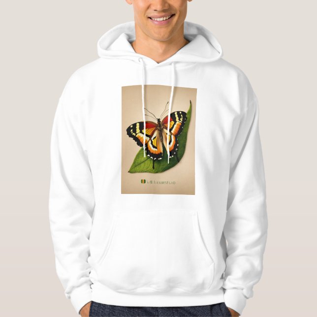 Moletom Natureza Inspirou T-Shirt com Borboletas e Floral (Frente)