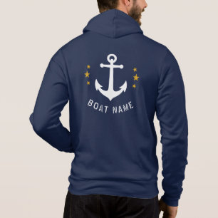 Moletom Náutica Vintage Anchor Boat Nome Dourado Stars Ma