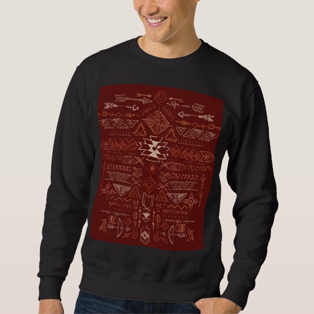 Moletom Navajo Aztec: Padrão Étnico De Doodle. (Frente)