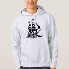 Moletom Navio à Vela Sombra – Ilustração Oceânica Vintage