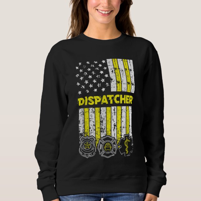 Moletom Navio americano Flag 911 - Dispatch-er Policial Fi (Frente)