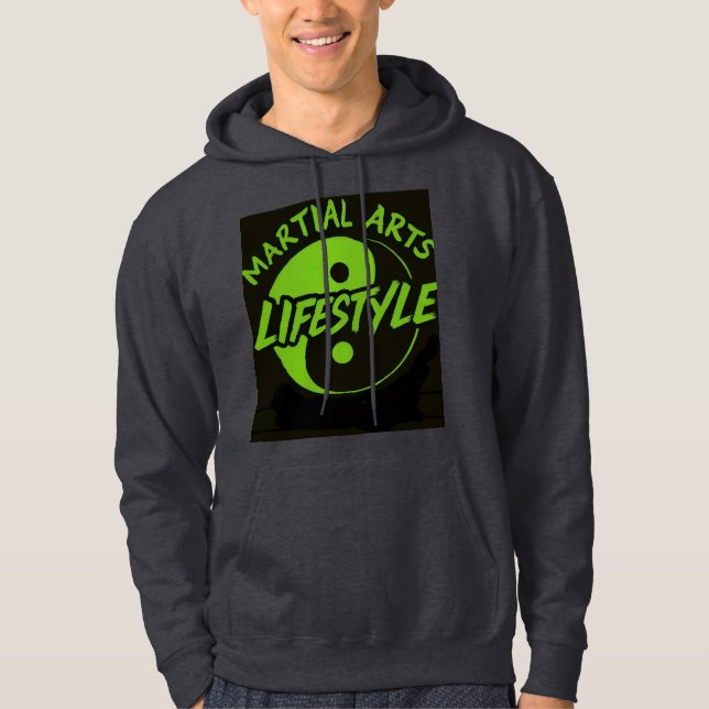 MOLETOM NEGRO HOODIE NEON VERDE ESCREVENDO (Frente)
