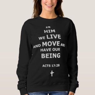 Moletom Nele vivemos e movemos-nos e temos os nossos atos 