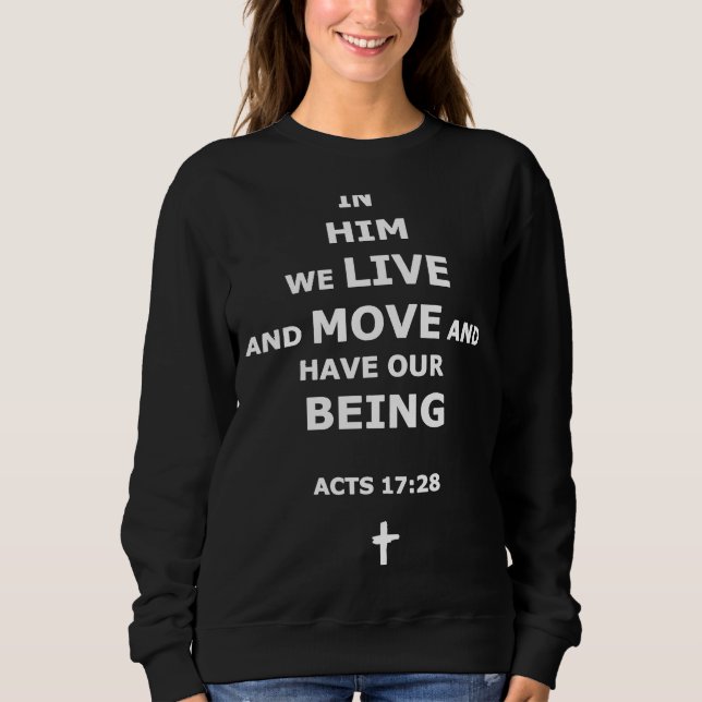 Moletom Nele vivemos e movemos-nos e temos os nossos atos  (Frente)