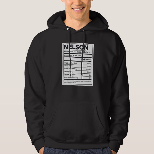 Moletom Nelson Nutrition Information Problem Solving Duro (Frente)