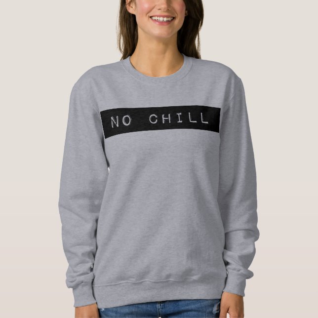 Moletom Nenhuma camisola fria de Crewneck (Frente)