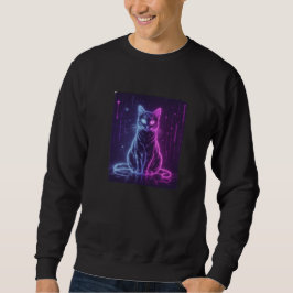 Moletom **Neon Cat Design – Glowing Futuristic Feline Art*