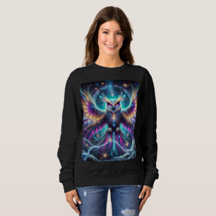Moletom Neon Cosmic Owl Sweatshirt Design.