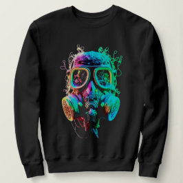 Moletom Neon Gas Mask: Vibrant Chaos Art