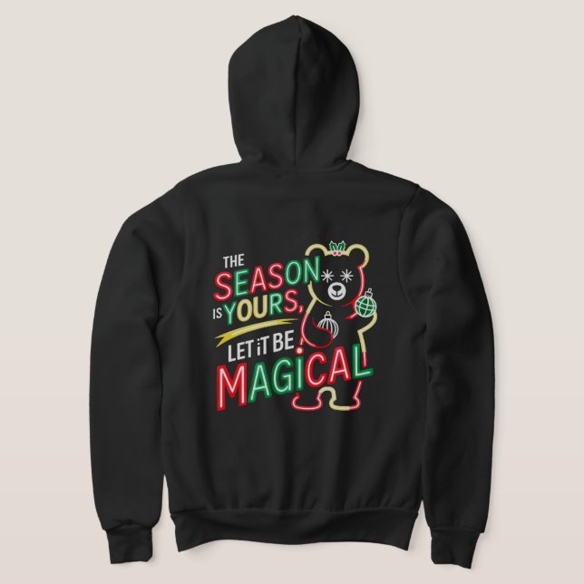 Moletom Neon Magical Christmas Bear cozy winter (Postura das costas)