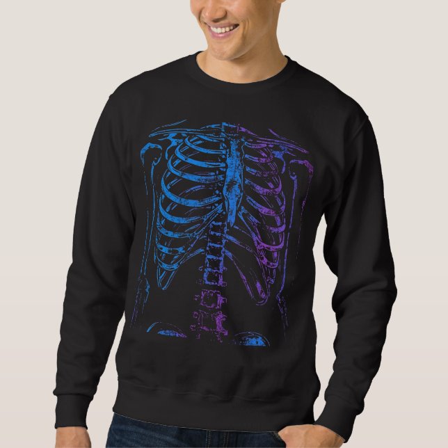 Moletom Neon Ribcage Skeleton Graphic Sweatshirt (Frente)