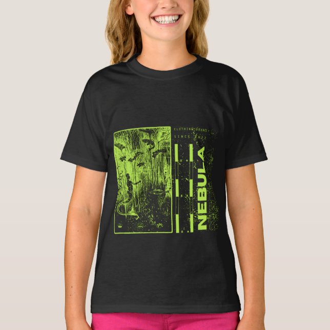 Moletom Neônio Verde e Nebulosa Hipster Negra Moderna (Frente)