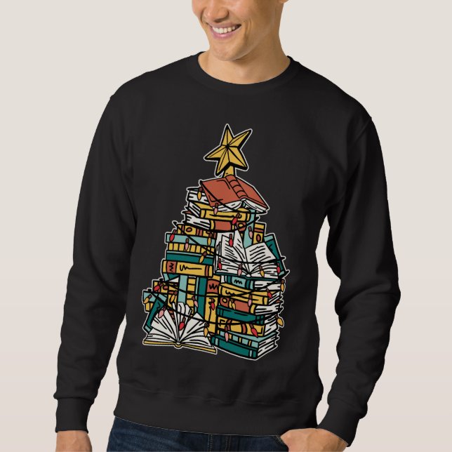 Moletom Nerd de Leitura de Árvore do Natal (Frente)