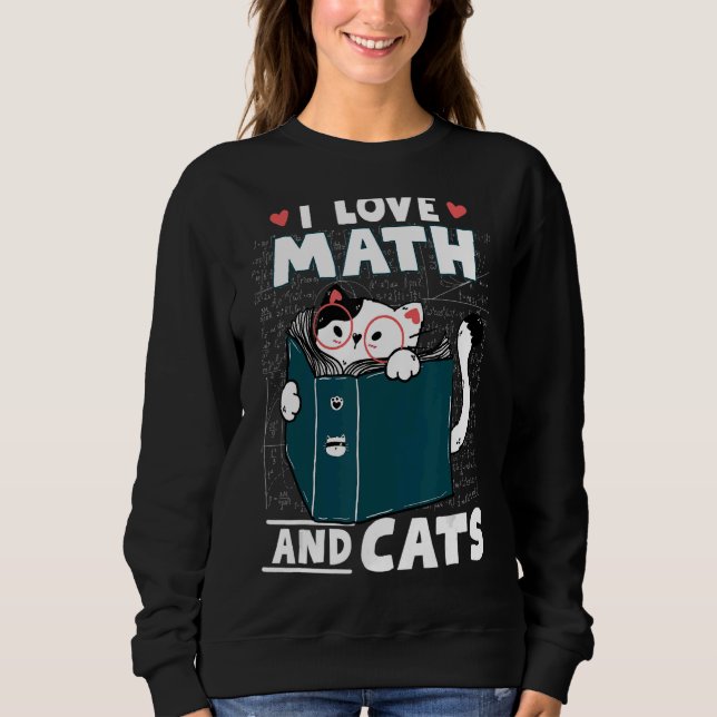 Moletom Nerd De Matemática Cat. Eu Adoro Matemática E Gato (Frente)