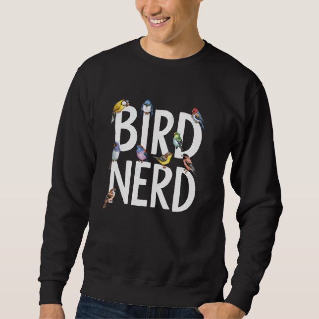 Moletom Nerd de pássaro engraçado assistindo filmagem de p (Frente)