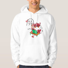 Moletom Nerd Fox Laptop de Trabalho Fantasma Fofo & Bebida