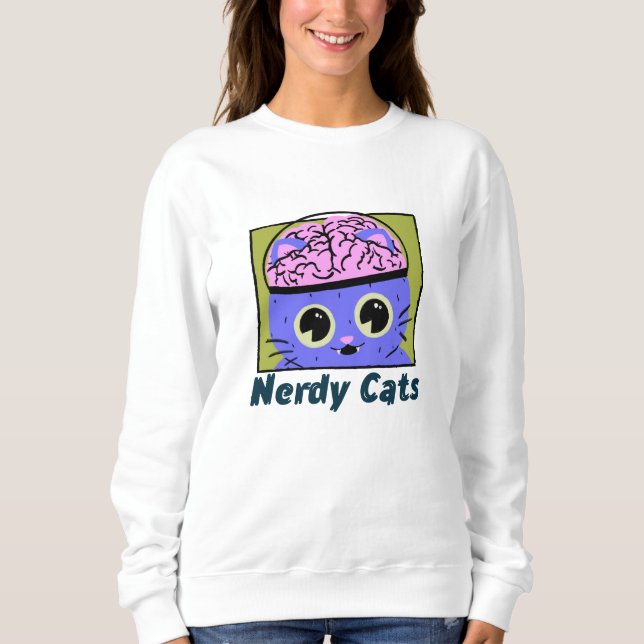 Moletom Nerdy Cats, Design do cérebro (Frente)