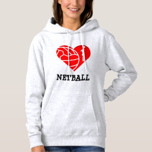 Moletom Netball do amor do tema do coração e do jogador
