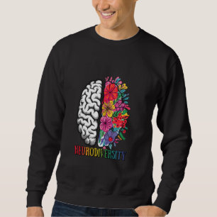 Moletom Neurodiversidade Cérebro Flores Autismo Consciênci