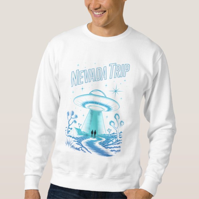 Moletom Nevada Trip – Retro-Futuristic UFO Abduction Tee (Frente)