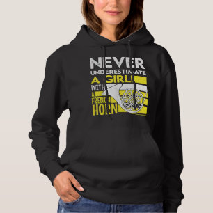 Moletom Never Underestimate A Girl With A French Horn