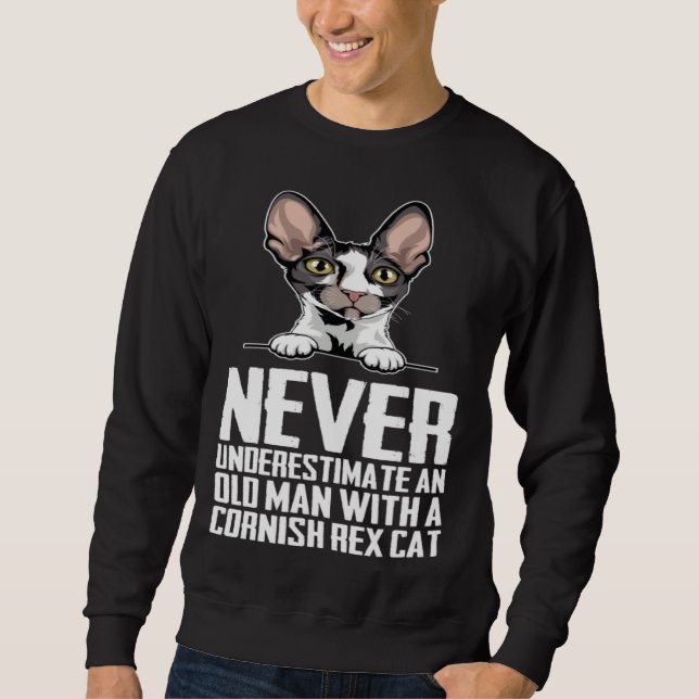 Moletom Never underestimate an old man with a cornish rex  (Frente)