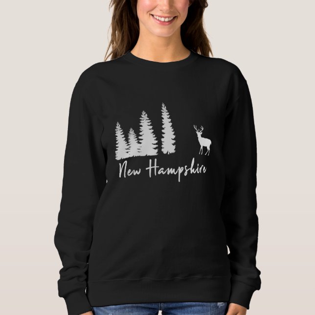 Moletom New Hampshire Forest Woods Campground Camping Deer (Frente)