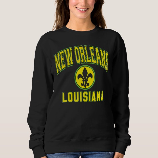Moletom New Orleans Fleur de Lis Varsity Style Mardi Gras  (Frente)