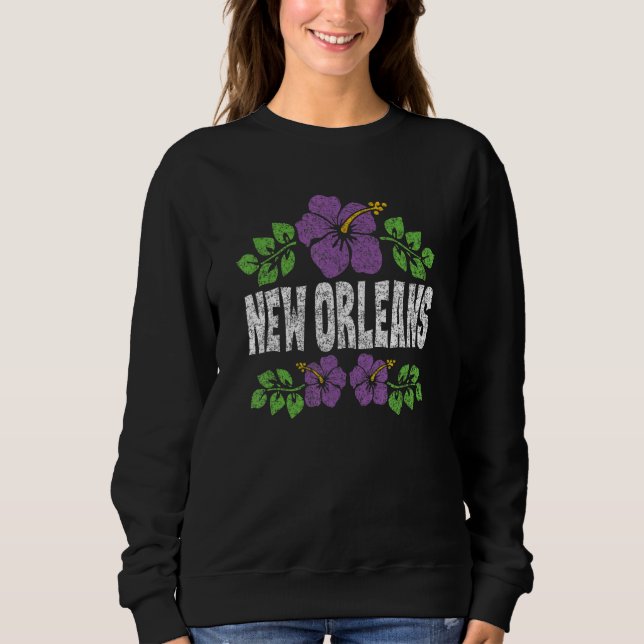 Moletom New Orleans Flowers Distressed Color Print (Frente)